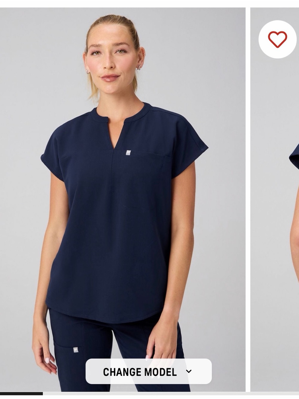 Women's Navy Scrub Top Fabletics
